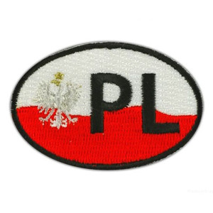 Naszywka haftowana PL Polska