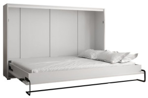 Łóżko w szafie, półkotapczan HOME 140 poziomy, 140x200, 4 kolory wstawek