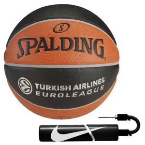 Zestaw piłka do kosza Spalding TF-1000 Legacy Euroleague + pompka Nike