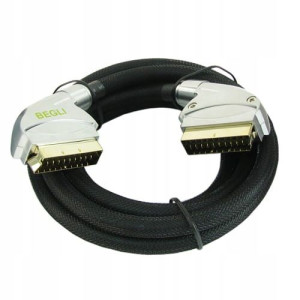 Kabel EURO-EURO eurozłącze SCART 21p Profi 2m