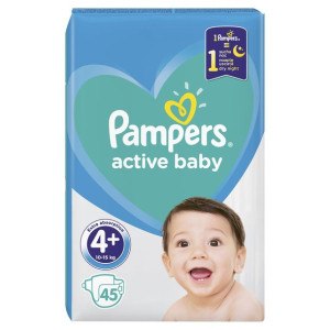 Pampers Active Baby Pieluchy 4+45 Sztuk