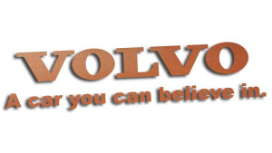 Wycinana naklejka VOLVO A CAR YOU CAN BELIEVE IN miedziana