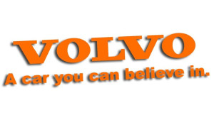 Wycinana naklejka VOLVO A CAR YOU CAN BELIEVE IN pomarańczowa