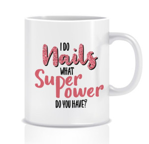 Kubek z grafiką dla stylistki paznokci (super power)