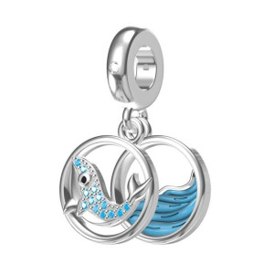Zawieszka SREBRO 925 Charms Koralik Wieloryb Morze