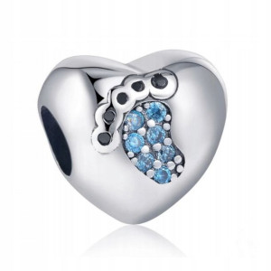 Zawieszka SREBRO 925 Charms Stopa Dziecka Syn