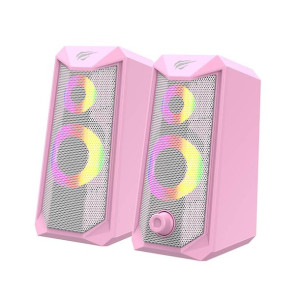 Głośniki Komputerowe Havit Sk202 Pink 2.0 Rgb (różowe)