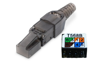 Wtyk modularny RJ45 6A 10GbE UTP nieekranowany bez narzędziowy AWG 27-22