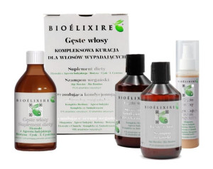 Bioelixire Szampon, Odżywka, Serum i Suplement zestaw Gęste Włosy