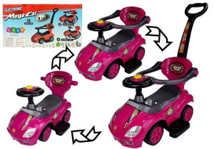 Jeździk Z Pchaczem Mega Car 3W1 Różowy