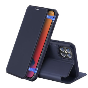 Dux Ducis Skin X Kabura Etui Pokrowiec Z Klapką Iphone 12 Pro Max Niebieski