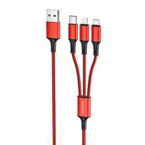 Borofone Kabel BX50 Fresco 3w1 USB na Typ C, micro USB, Lightning 2,4A 1 me