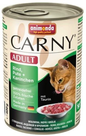Animonda Carny Adult Wołowina, Indyk + Królik puszka 400g