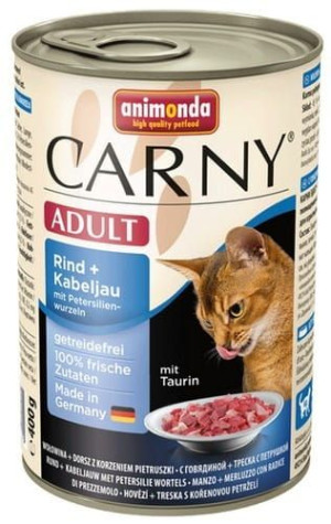 Animonda Carny Adult Wołowina, Dorsz + Korzeń pietruszki puszka 400g