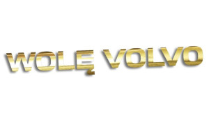 Wycinana naklejka WOLĘ VOLVO złoty chrom