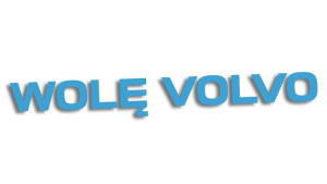 Wycinana naklejka WOLĘ VOLVO błękitna