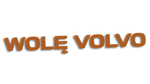 Wycinana naklejka WOLĘ VOLVO brązowa