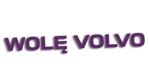 Wycinana naklejka WOLĘ VOLVO fioletowa