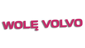 Wycinana naklejka WOLĘ VOLVO różowa