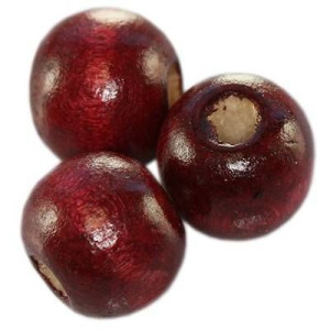 Koraliki Drewniane Burgundowe 9x10mm 50szt