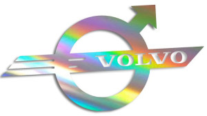 Wycinana naklejka VOLVO retro holograficzna