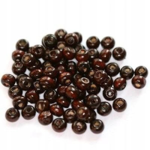 Koraliki Drewniane Ciemny Brąz 5x6mm 150szt
