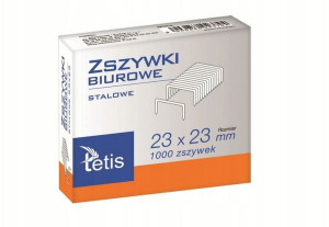 ZSZYWKI STALOWE BIUROWE 23 x 23 1000szt. Tetis