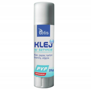 Klej w sztyfcie tetis PVP bezbarwny 21g