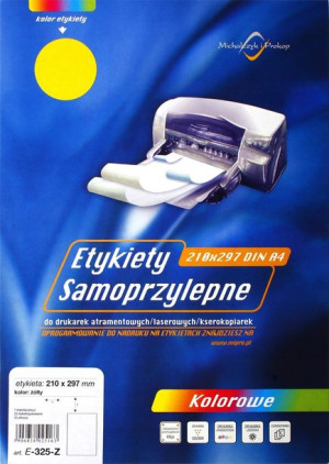 E-325-Z Etykieta SAMOPRZYLEPNA 210 x 297 mm A4