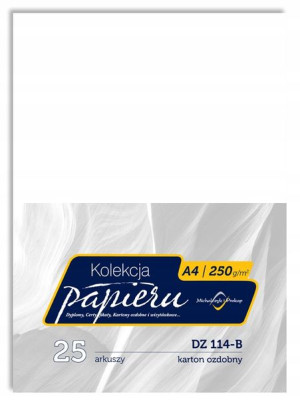DZ114-B Karton ozdobny gruby gładki biały 250g