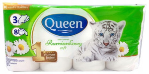 Papier toaletowy Queen rumiankowy 8 rolek 3WARSTWY