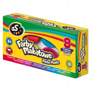 Farby plak.As Astra8 kol 20 ml+zestaw pędzli 3 szt