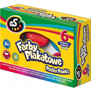 Farby plakat Astr As 6 kolo 20 ml+zestaw 3 pędzli