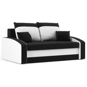 Sofa rozkładana, z funkcją spania, Hewlet, 152x90x80 cm, czarny, biały