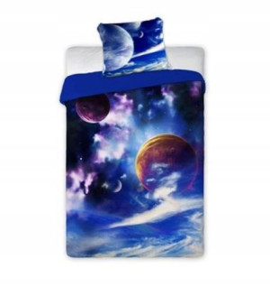 Pościel Kosmos Planety 140x200+70x90 Galaktyka