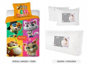 Pościel 140X200 Koty 44 + Kołdra +Poduszka