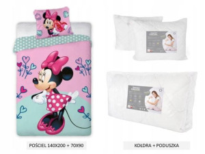 Pościel 140x200+minnie Miki+kołdra +poduszka