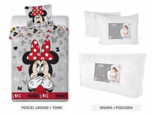 Pościel 140x200+minnie Miki+kołdra +poduszka