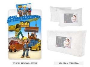 Pościel 140x200+ Bob Budowniczy +kołdra +poduszka