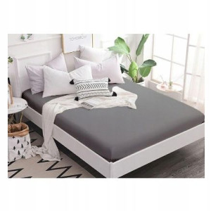 Prześcieradło z Gumką Frotte 140x200 Szary 180g/m