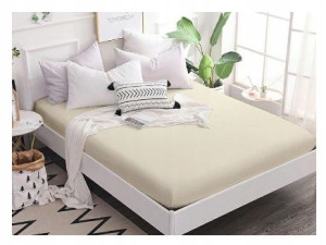 Prześcieradło z Gumką Frotte140x200 Kremowe 180g/m