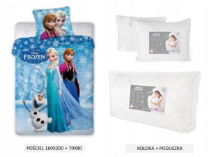 Pościel Frozen 160x200 Elsa Anna+kołdra+poduszka