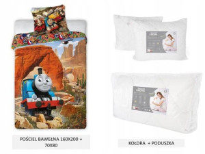 Pościel160x200 Tomek I Przyjaciele+koldra+poduszka