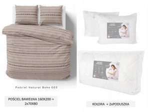Pościel 160x200 Bawełna Boho + Kołdra + 2 Poduszki