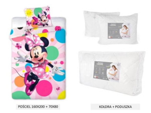 Pościel 160x200 Myszka Minnie+kołdra+poduszka