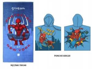Ręcznik kąpielowy SPIDERMAN 70x140+Poncho 60x120