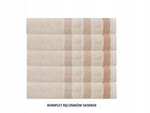 KOMPLET RĘCZNIKÓW 5 x 30x50 ręcznik 5 szt CAPUCINO