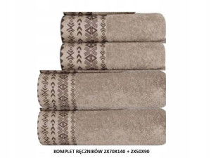 Komplet ręczników 2-70x140+2-50x100 ręcznik 4 szt