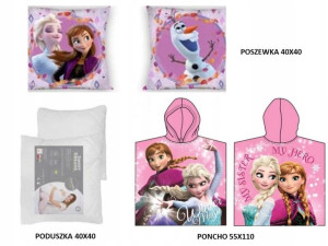 Ręcznik Poncho 55x110+Poduszka+Poszewka elsa 40x40
