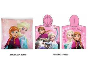 Elsa Poduszka Frozen 40x40 +Ręcznik Poncho 55x110